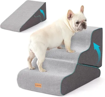 Gardner Pet Escaleras para Mascotas 2 en 1, con Tres peldaños de Espuma de Alta Densidad (35 cm y 42 cm)